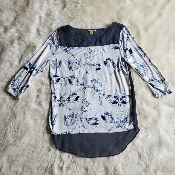 Anthro Leifsdottir Floral Print Silk Back Blouse S - Picture 11 of 16